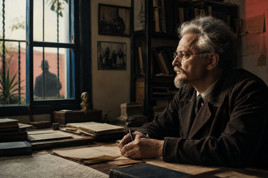 León Trotsky en su estudio de Coyoacán bajo la amenaza del estalinismo