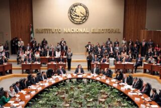 Edificio del Instituto Nacional Electoral (INE) en la Ciudad de México